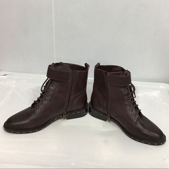 Vince Camuto Brown Leather Talorini Combat Boots Size 39(9) Excellent Condition - Picture 5 of 8